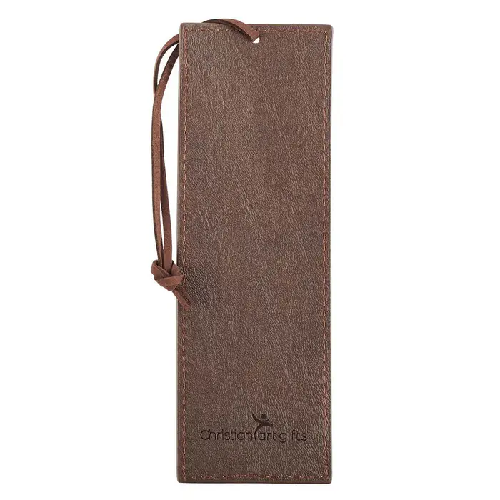 Pagemarker - LuxLeather, The LORD Is My Strength Brown Faux Leath2.webp