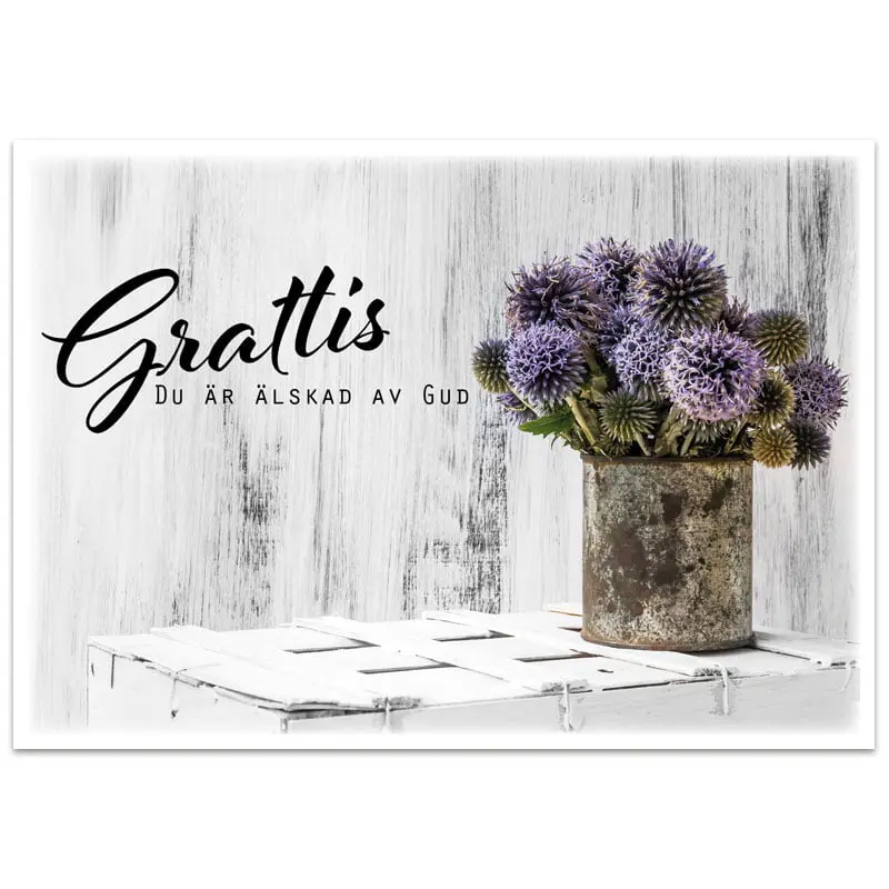 Vykort – Grattis, du är älskad av Gud