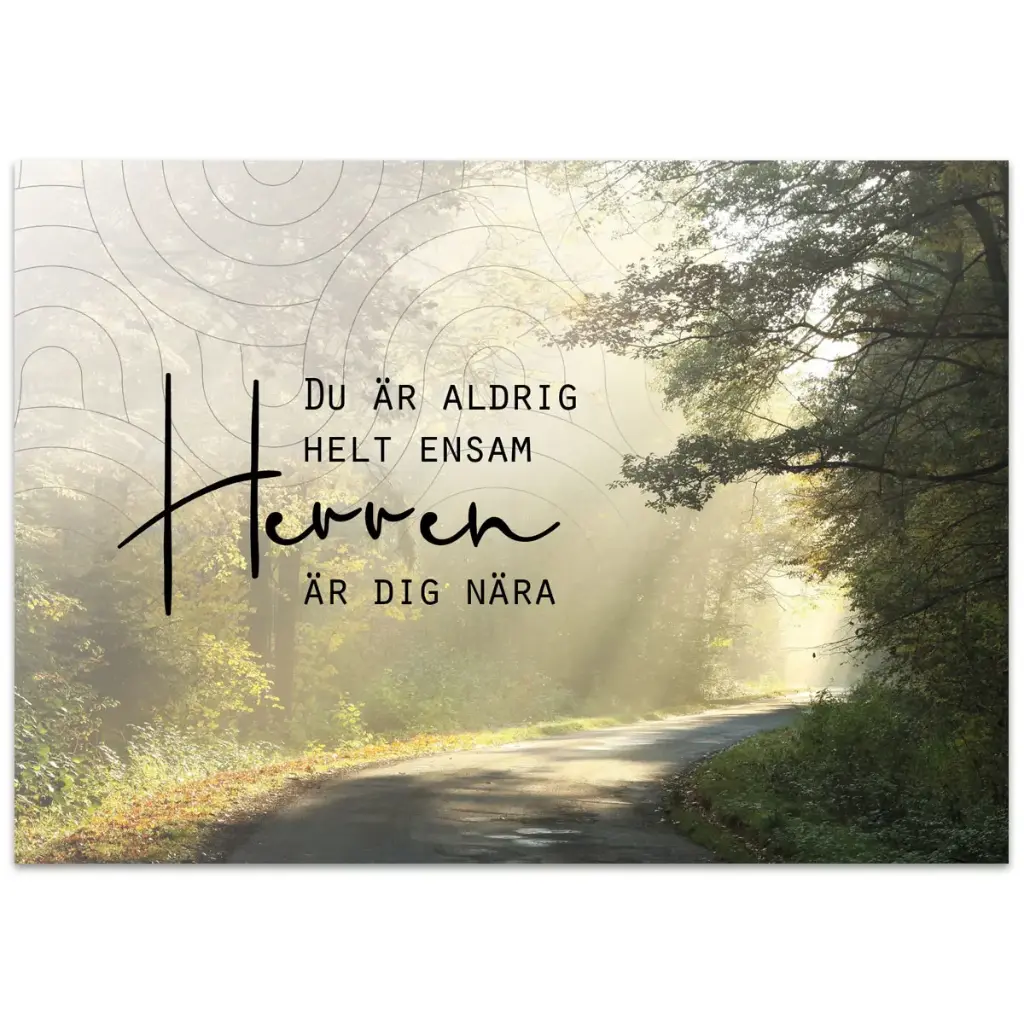 Vykort – Du är aldrig helt ensam. Herren är dig nära.