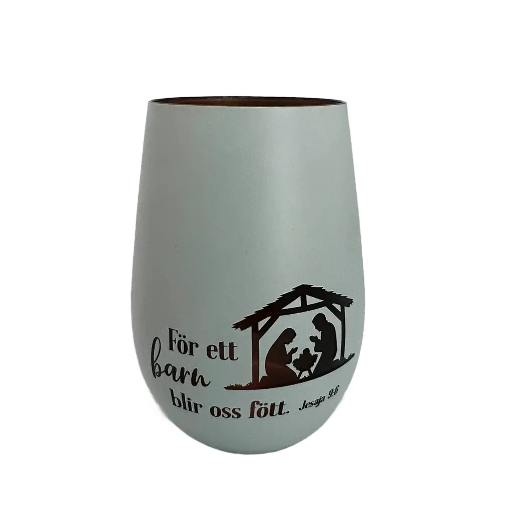 [500.121] Värmeljuslykta vit – För ett barn blir oss fött