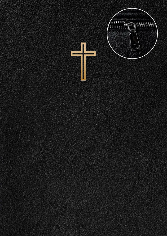 [123.006] Svenska Folkbibeln 2015 – slimline cabraskinn svart med dragkedja