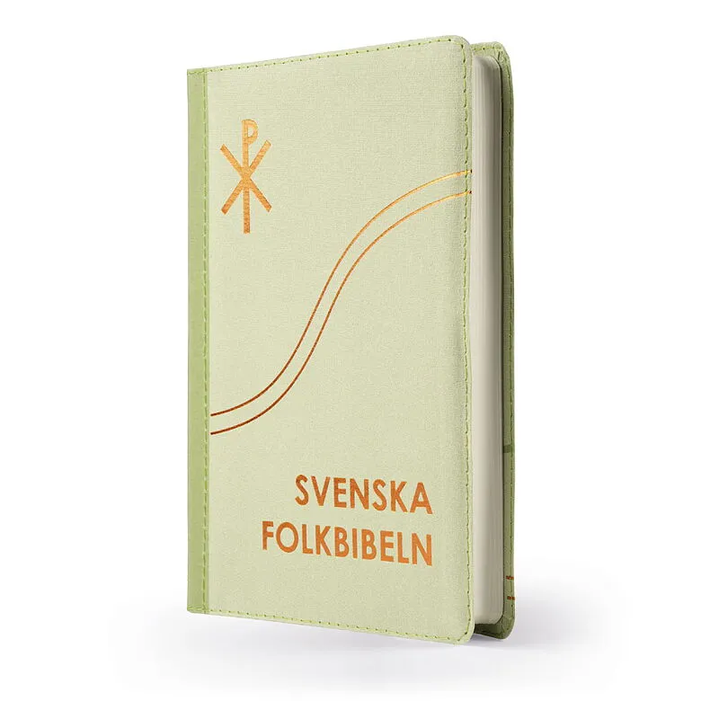 [116.022] Svenska Folkbibeln 2015 – slimline linnestruktur grön